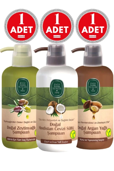 Eyüp Sabri Tuncer Doğal Hindistan Cevizi, Argan ve Zeytinyağlı Şampuan ürün görseli