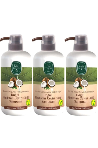 Eyüp Sabri Tuncer Doğal Hindistan Cevizi Sütlü Şampuan 600 ml x 3 Adet ürün görseli