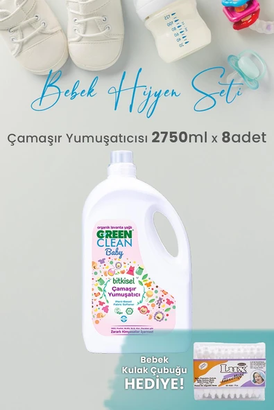 Green Clean Baby Çamaşır Yumuşatıcısı 2750 ml Yıkama x 8 Adet ve Hediyeli ürün görseli