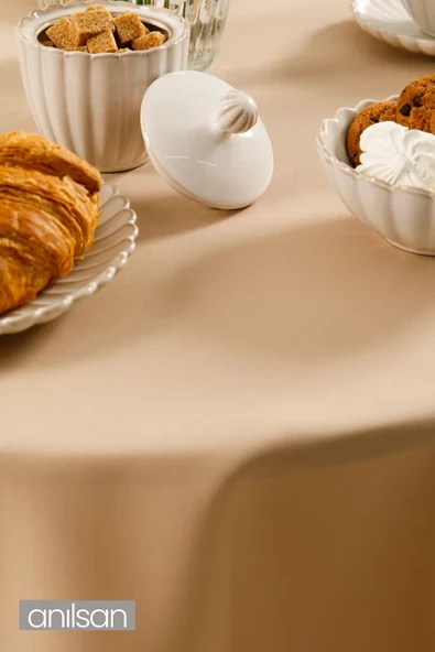 Somon Leke Tutmaz Yuvarlak Masa Örtüsü – Dayanıklı ve Kolay Temizlenebilir Masa Örtüsü - 5