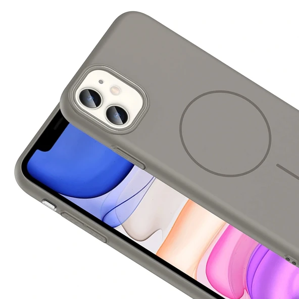 Apple iPhone 11 Kılıf Magsafe Şarj Özellikli Redclick Ruby Silikon Kapak - Resim 6