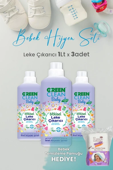 U Green Clean Baby Leke Çıkarıcı 1 L x 3 Adet ve Hediyeli ürün görseli