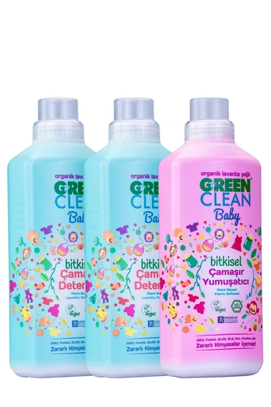 U Green Clean Baby Çamaşır Deterjanı 1 L x 2 Çamaşır Yumuşatıcısı 1 L ürün görseli
