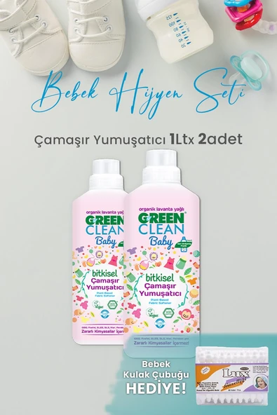 U Green Clean Baby Çamaşır Yumuşatıcı 1 L x 2 Adet ve hediyeli ürün görseli
