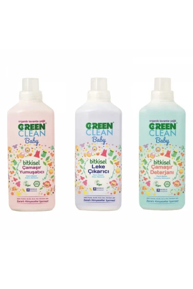 U Green Clean Baby Çamaşır Yumuşatıcısı, Deterjanı ve Leke Çıkarıcı 1 L