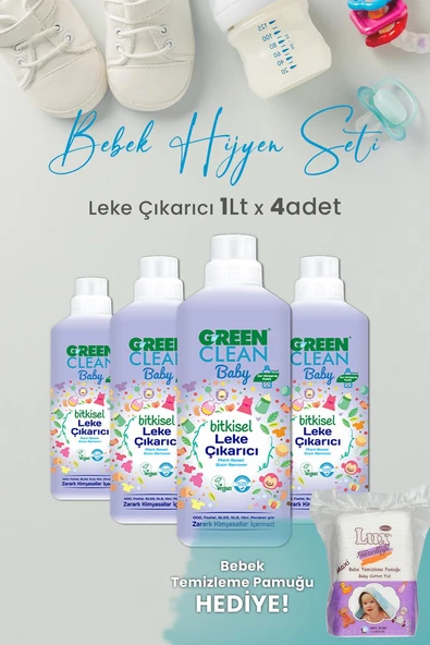 U Green Clean Baby Leke Çıkarıcı 1 L x 4 Adet ve Hediyeli ürün görseli