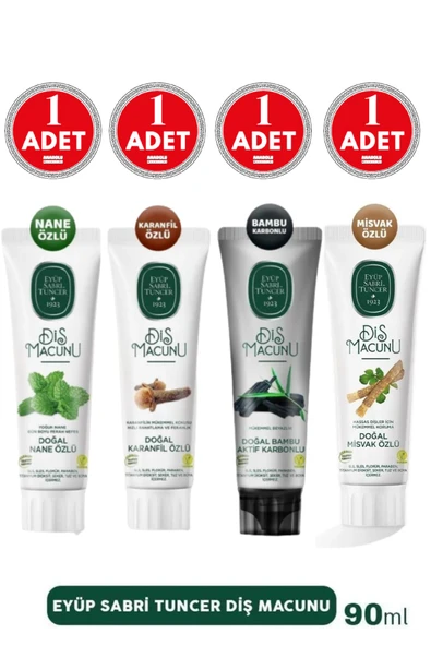 Eyüp Sabri Tuncer Diş Macunu Nane, Karanfil, Bambu ve Misvak ürün görseli