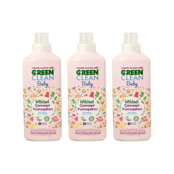 U Green Clean Baby Çamaşır Yumuşatıcı 1 L x 3