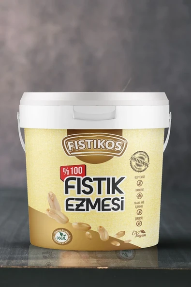 FISTIKOS Fıstık Ezmesi %100 Şekersiz Yer Fıstığı Ezmesi 1KG - 3