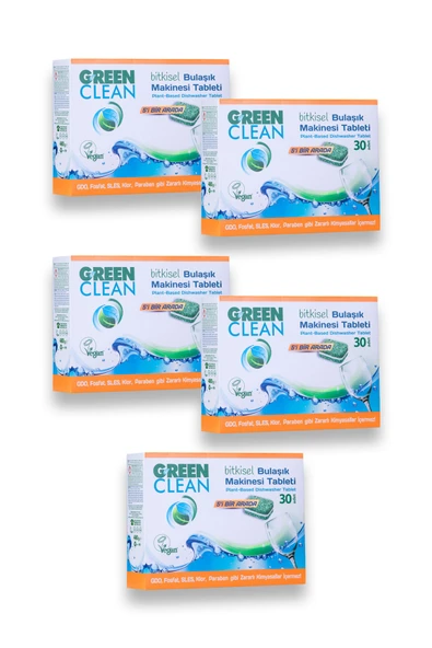 Green Clean 30'lu Bulaşık Makinesi Tableti x 5 Adet
