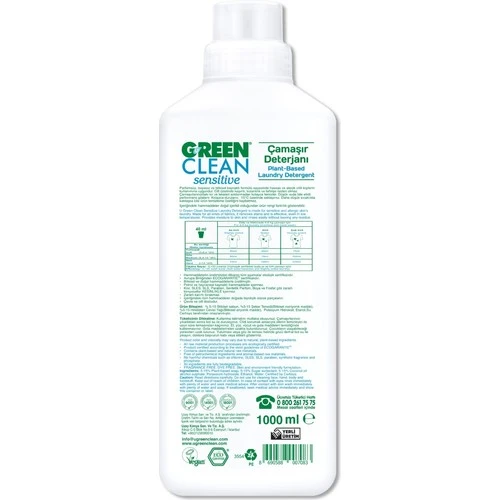 Green Clean Sensitive Çamaşır Deterjanı 1000 ml - Resim 2
