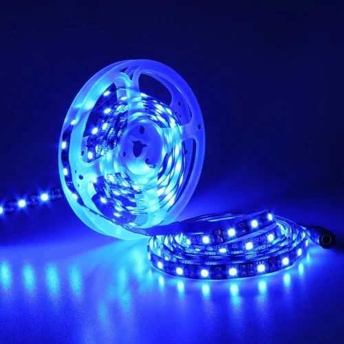 5metre Led şerit 5050 DC12V Mavi renkli (60Led/M) IP65 ışık aydınlatma lambası hortum Kendinden yapışkanlı