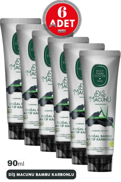 Eyüp Sabri Tuncer Diş Macunu Bambu Karbonlu 90 ml x 6 Adet ürün görseli
