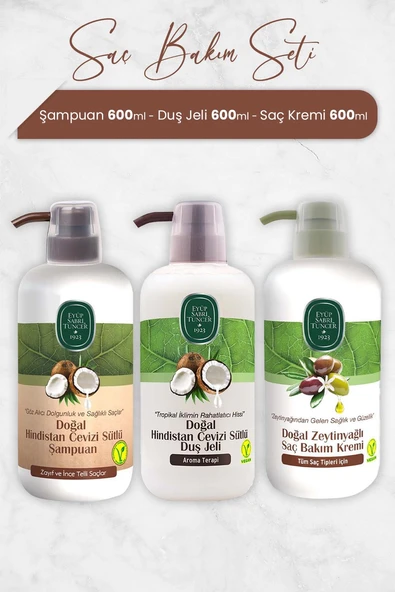 Eyüp Sabri Tuncer Doğal Hindistan Cevizi Sütlü Şampuan 600 ml ürün görseli