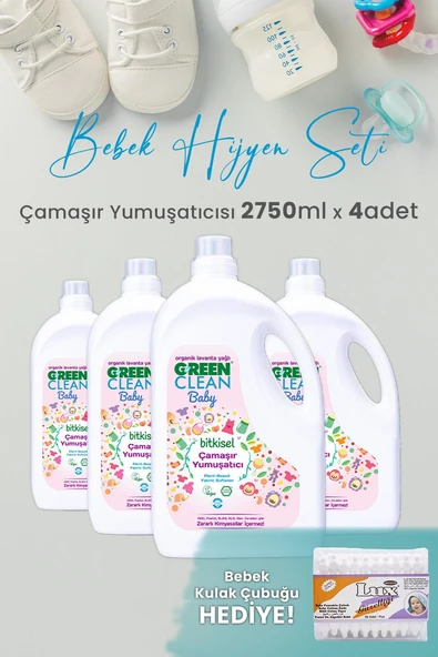 Green Clean Baby Çamaşır Yumuşatıcısı 2750 ml Yıkama x 4 Adet ve Hediyeli ürün görseli
