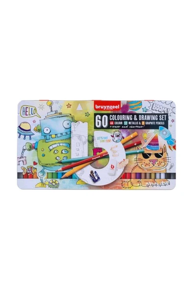 Bruynzeel Artists Drawing and Colouring Kuru Boya Seti 60 Parça - Resim 2