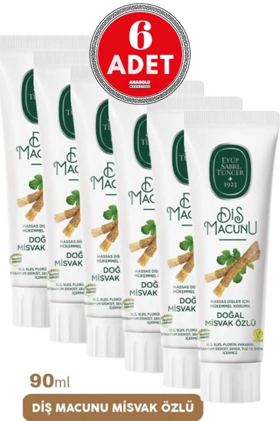 Eyüp Sabri Tuncer Diş Macunu Misvak Özlü 90 ml x 6 Adet