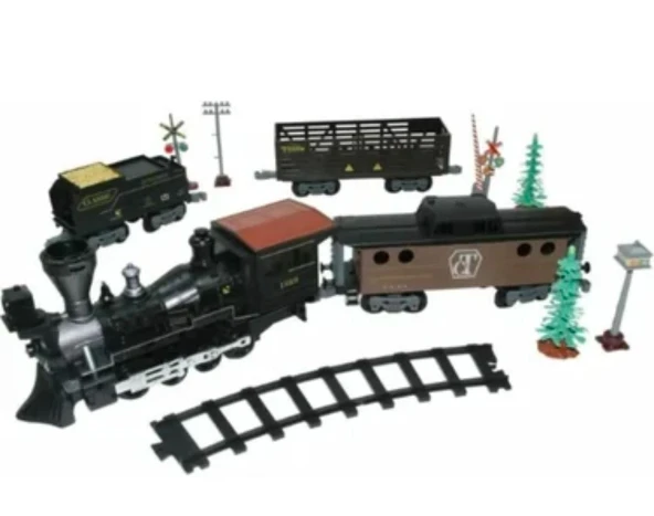 Işıklı Ve Sesli 30 Parça Classic Buharlı Tren Set - Resim 3