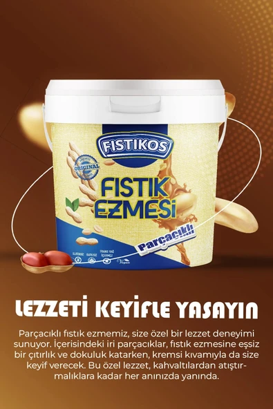 FISTIKOS Tatlı & Parçacıklı Yer Fıstığı Ezmesi 1KG - 5