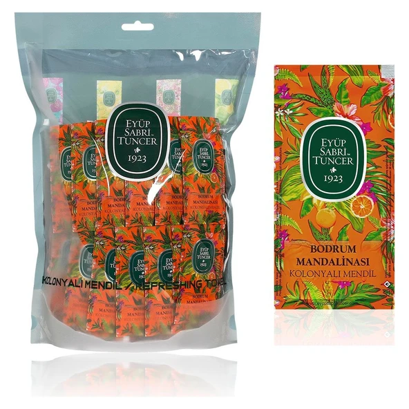 Eyüp Sabri Tuncer Bodrum Mandalinası Kolonyalı Mendil 150'LI (Küçük Boy) - Resim 2