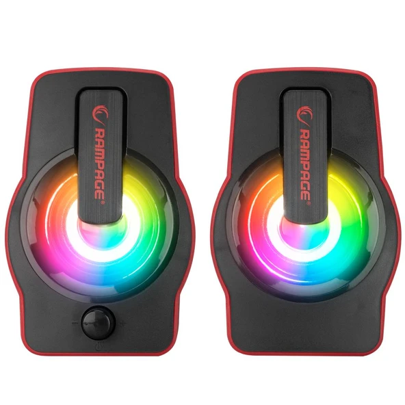 Rampage Speaker Rms-G7 Falsetto 2.0 6 Watt Rgb Ledlı Kırmızı Multımedıa Gamıng Usb Hoparlör