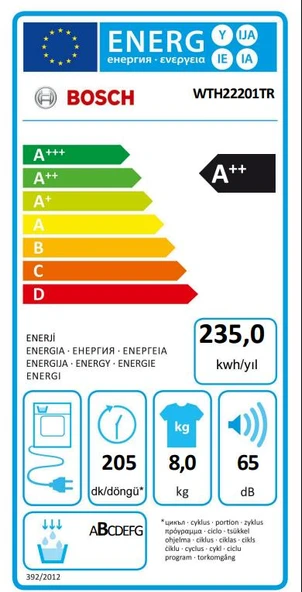 BOSCH WTH22201TR 8KG BEYAZ KURUTMA MAKİNESİ - 5