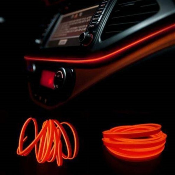 Skoda Roomster Turuncu 2 Metre Neon İp Torpido Fitili Oto Şerit Led