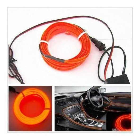 Mercedes Cla 2014 Sonrası Turuncu 2 Metre Neon İp Torpido Fitili Oto Şerit Led - Resim 2