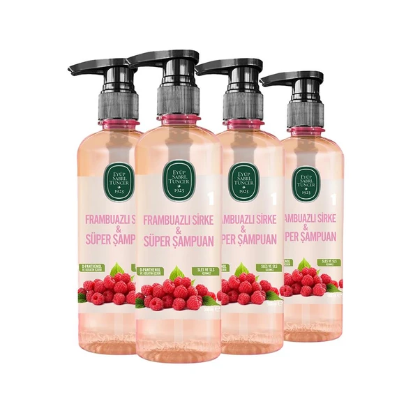 Eyüp Sabri Tuncer Frambuazlı Sirke & Süper Şampuan 500 ml x 4 ürün görseli