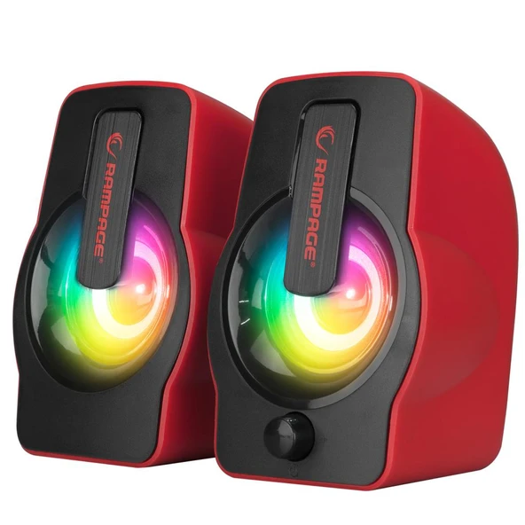 Rampage Speaker Rms-G7 Falsetto 2.0 6 Watt Rgb Ledlı Kırmızı Multımedıa Gamıng Usb Hoparlör - 2
