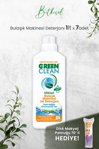 U Green Clean Bulaşık Makinesi Jel Deterjan 1 L x 7 Adet ve Hediyeli
