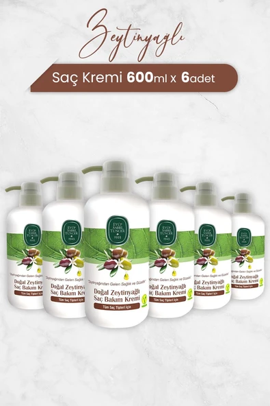 Eyüp Sabri Tuncer Doğal Zeytinyağlı Saç Kremi 600 ml x 6 Adet ürün görseli