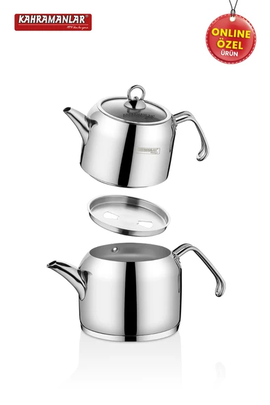 Kahramanlar Delux Mini Boy Platin Çaydanlık Takımı 8011 - 5