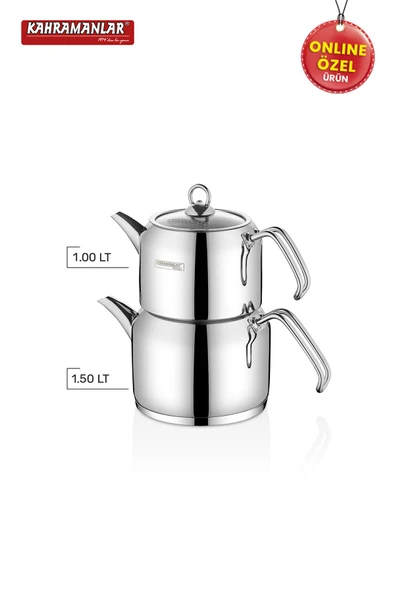 Kahramanlar Delux Mini Boy Platin Çaydanlık Takımı 8011 - 3