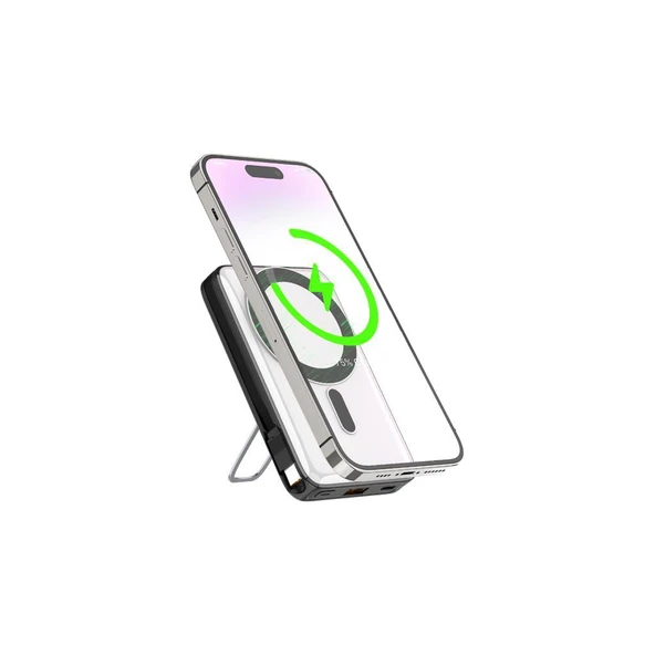Sunix 10.000 Mah 15W Standlı Wıreless Powerbank Beyaz PB-90 - 2
