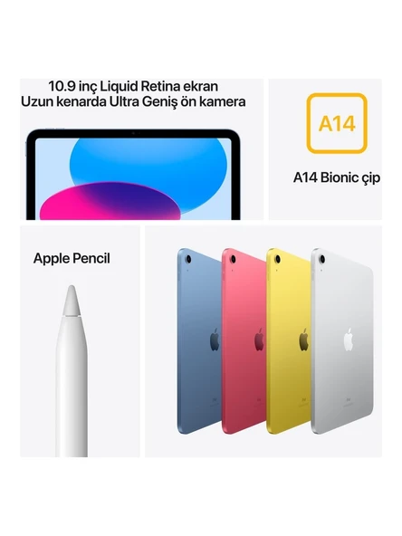 Apple iPad 10.nesil 64GB 10.9" Wi-Fi Tablet Gümüş MCM74TU/A - 4