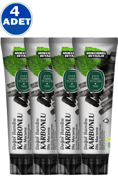 Eyüp Sabri Tuncer Doğal Bambu Aktif Karbonlu Diş Macunu 75 ml x 4 ürün görseli