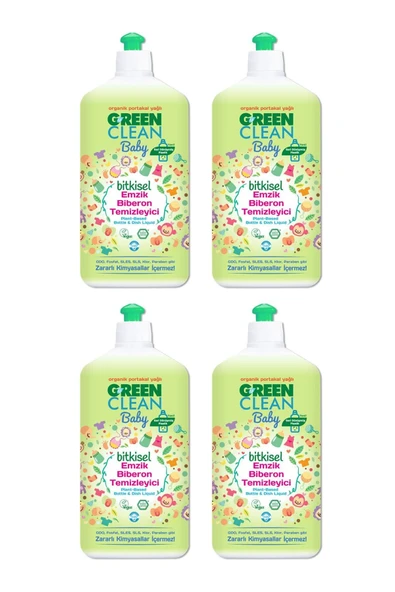Green Clean Baby Bitkisel Emzik Biberon Temizleyici 500 ml x 4 Adet
