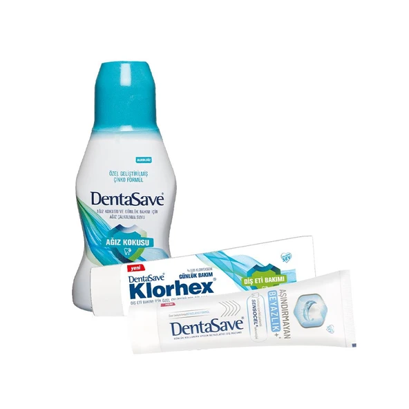 DentaSave Ağız Çalkalama Suyu Ağız Kokusu Çinko 300 ml, Diş Macunu Aşındırmayan Beyazlık ve Günlük Bakım 75 ml ürün görseli