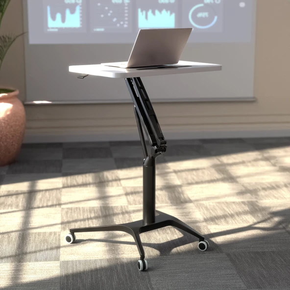 D-Flex Mobil Yükseklik Ayarlı Masa - Siyah Ayak