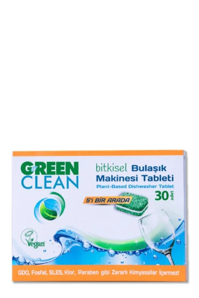 Green Clean Bulaşık Makinesi Organik Bitkisel Tablet 30 Adet