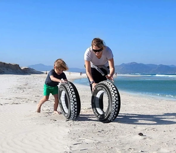 Büyük Boy Radyal Deniz Havuz Can Simiti İç Lastik Şambrel Yetişkinler İçin Yüzme Yardımcı 91 cm Ebat - 6