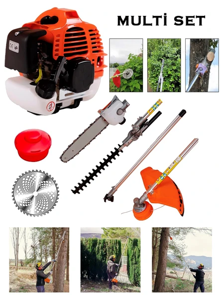 Rowermax Maxstar-ProÇok Amaçlı Multi Tırpan Dal Budama Testeresi Çit Kesme Easy Start Çalıştırma