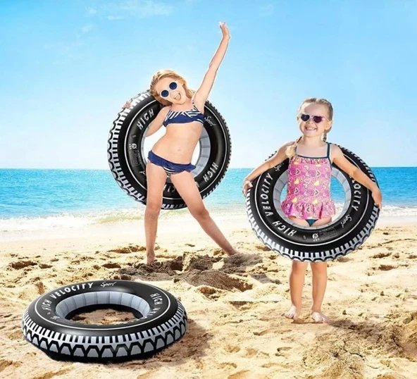 Büyük Boy Radyal Deniz Havuz Can Simiti İç Lastik Şambrel Yetişkinler İçin Yüzme Yardımcı 91 cm Ebat - 3