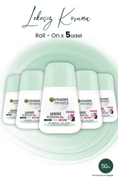 Garnier Mineral 48H Lekesiz Koruma Çiçeksi Koku Roll-On 50 ml x 5 Adet ürün görseli