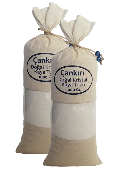 Çankırı Tuzu 2 Kg. (1KG.X2AD.) Bez Torbada Ince Çekim Yemeklik Tuz Orijinal Çankırı Kaya Tuzu ürün görseli
