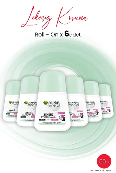 Garnıer Mineral Roll On Lekesiz Koruma 48 Saat 50 ML x 6 Adet ürün görseli