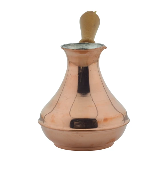 Bakır Sade Zarif Minimal 500ml Türk Kahvesi Renkli Rus Cezvesi - 8