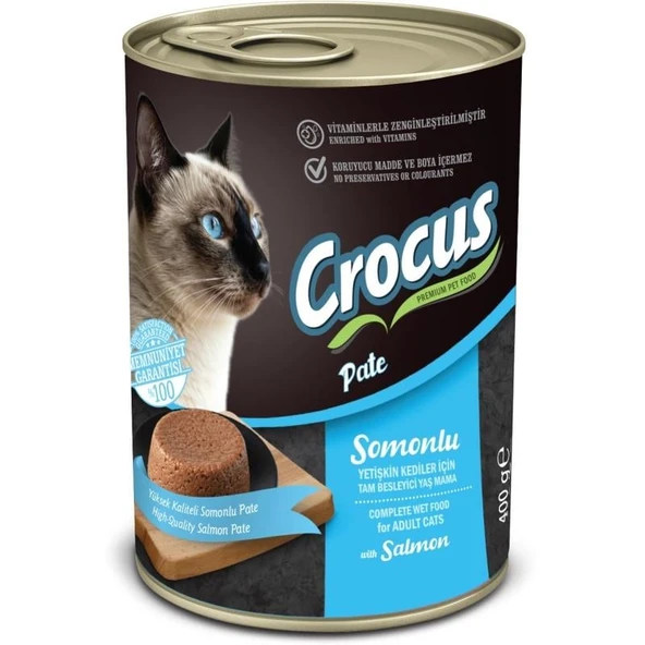 Crocus Yetişkin Kedi Somonlu Pate Yaş Mama 400g ürün görseli
