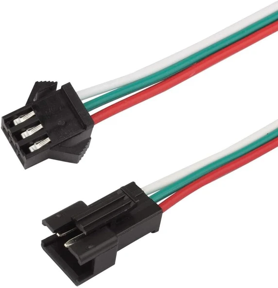 10 Adet JST SM 3 Pin Konektör LED Güç Erkek Dişi SM bağlantı Kablo Adaptör WS2812B WS2812 WS2811 LED Işık Şeridi - 3